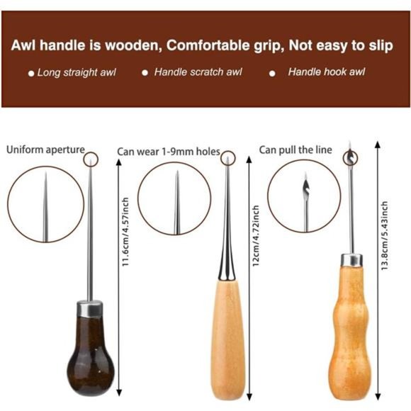 Upholstery Repair Kit,48pcs Leather Sewing Kit with Upholstery Thread,Sewing Awl - Picture 4 of 7